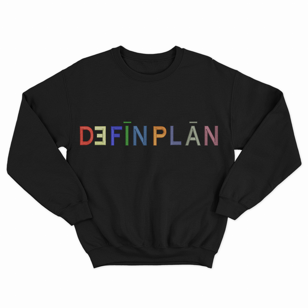 Embroidered Puff Cut and Sew Sweatshirt with colorful satin 3D lettering